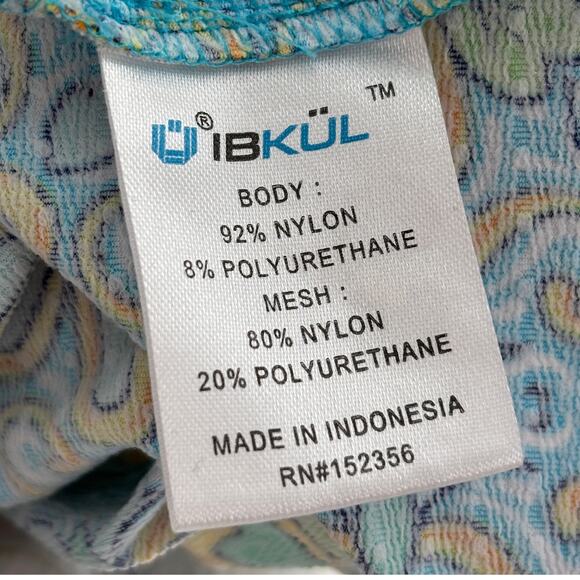 IBKUL Scarlet Turquoise Floral Print Quarter Zip Long Sleeve Top - Picture 11 of 12